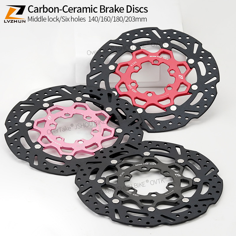 Carbon Ceramic Motorcycle Brake Rotor - LVZHUN バイク用カーボンセラミックブレーキディスク 140/160/180/203mm 超軽量 高温耐性 シマノバイクパーツ用